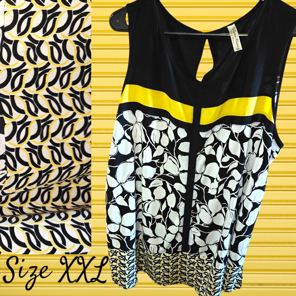 Perseption Black and Yellow Women's Blouse